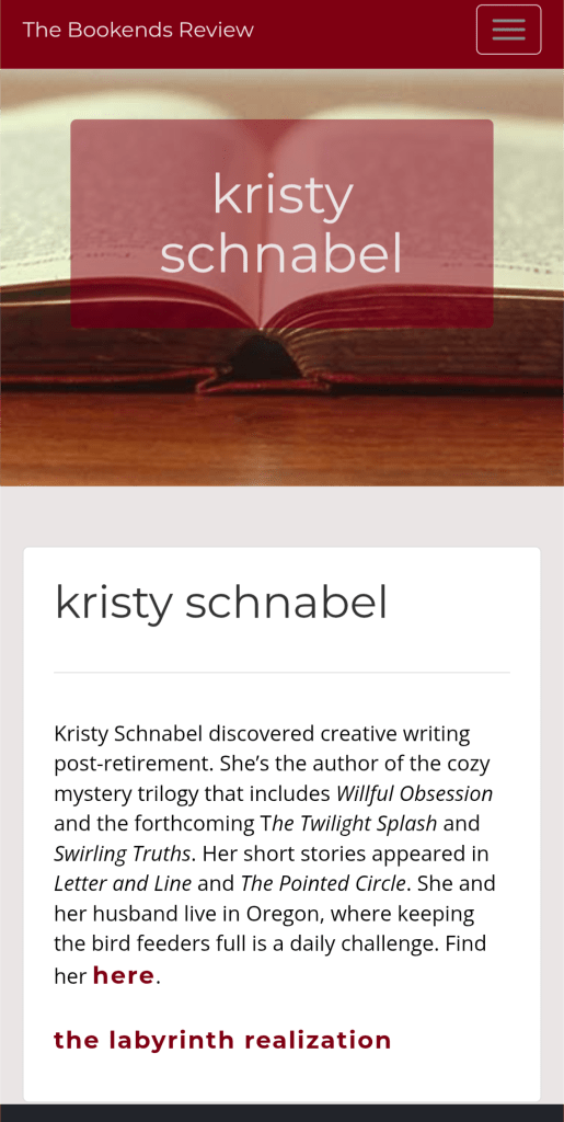 Kristy Schnabel published in The Bookends Review